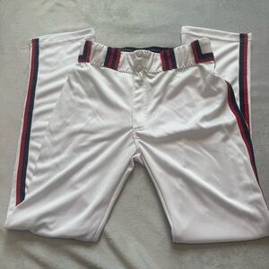 G Brand White with Red Blue Trim Baseball Pants‎ – Adult est Size Medium